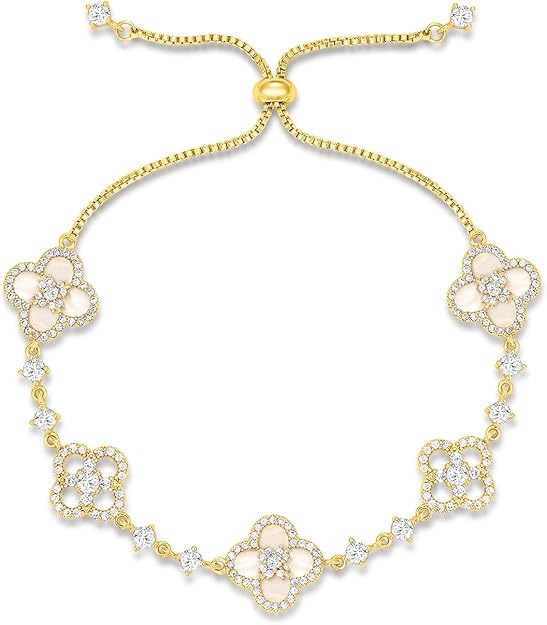 Four Leaf Lucky Charm Dainty Link Bracelets