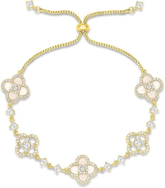 Four Leaf Lucky Charm Dainty Link Bracelets